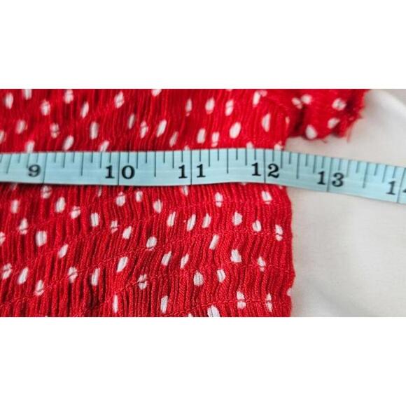 H&M Divided Women's Smocked Red Polka Dot Dress Size 6 - Picture 5 of 8